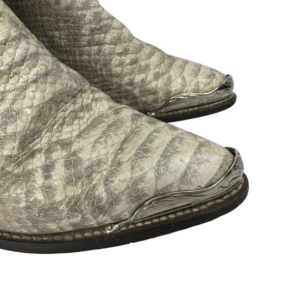Capezio Womens Ivory and Brown Python & Leather Western Boots Size 5.5M Cowgirl - Picture 4 of 12